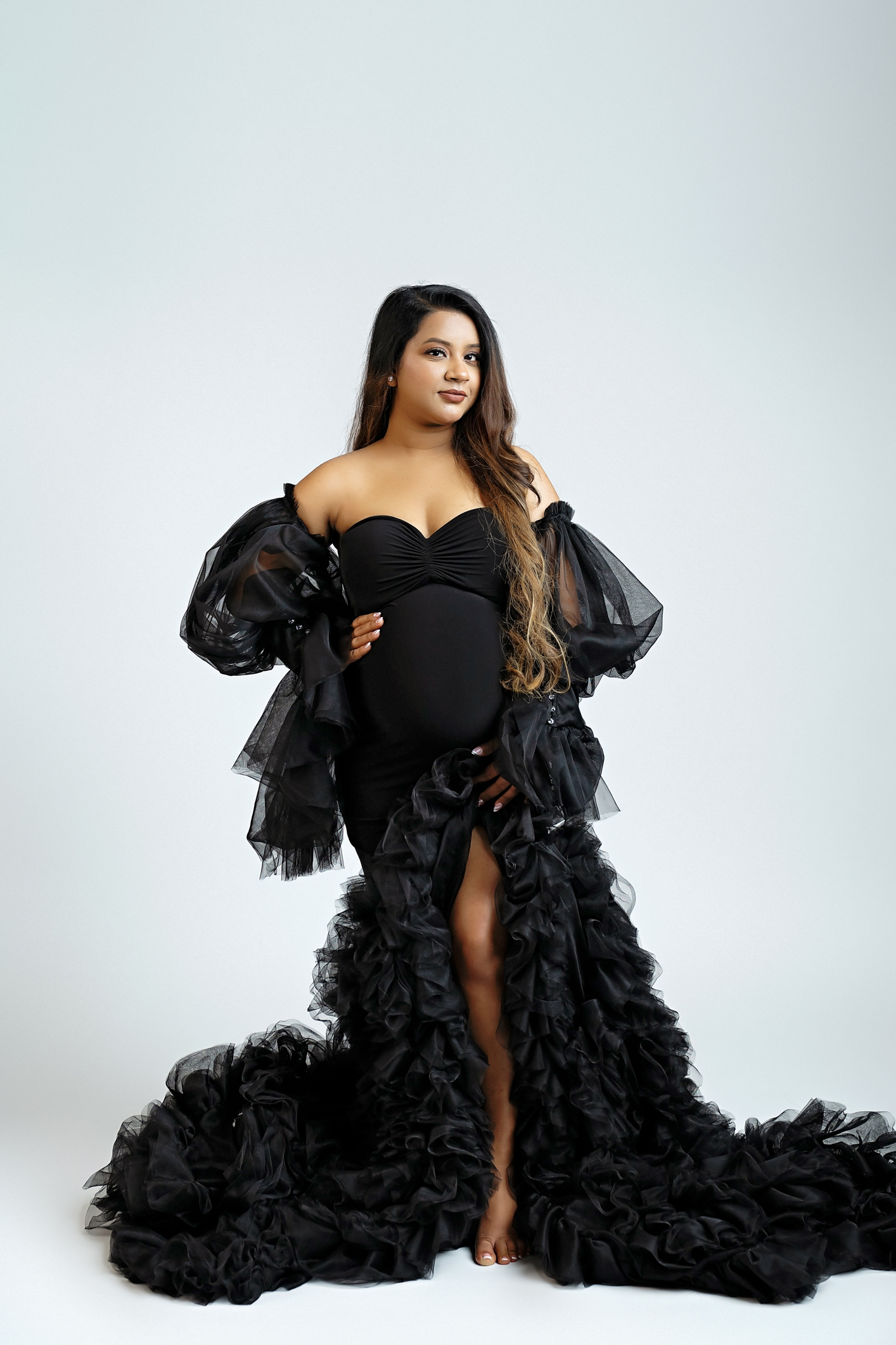 san antonio maternity photographer Black gown