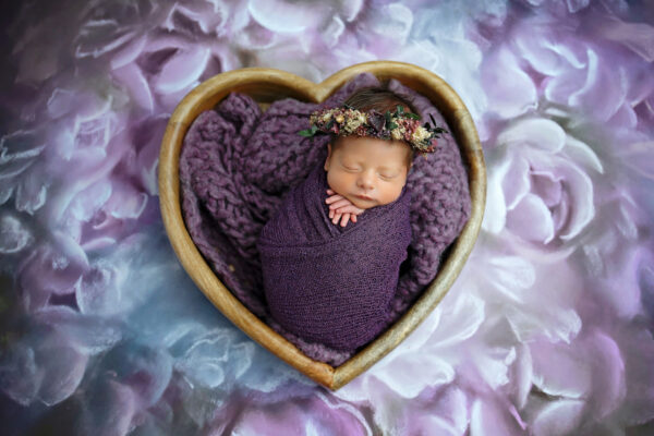 san antonio newborn photographer dark purple wrap