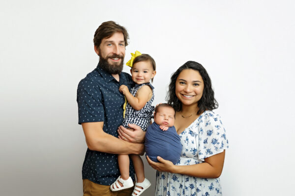 Family newborn photo with baby boy in San Antonio studio
