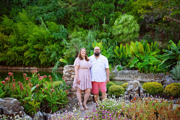 Couple posing together during an outdoor family photography session in San Antonio
